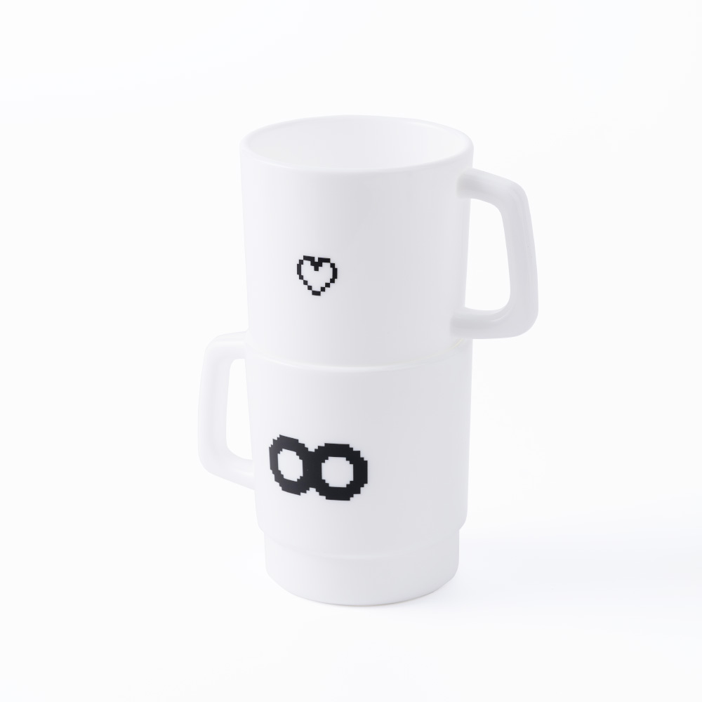 레잇 시그니처 플라스틱 스택머그컵 (화이트세트 / 2EA)