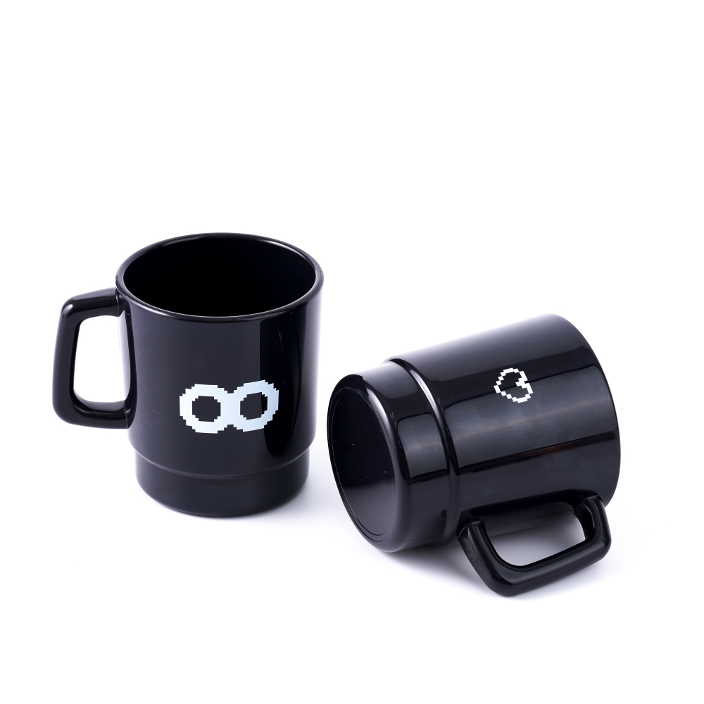 레잇 시그니처 플라스틱 스택머그컵 (블랙 세트 / 2EA)