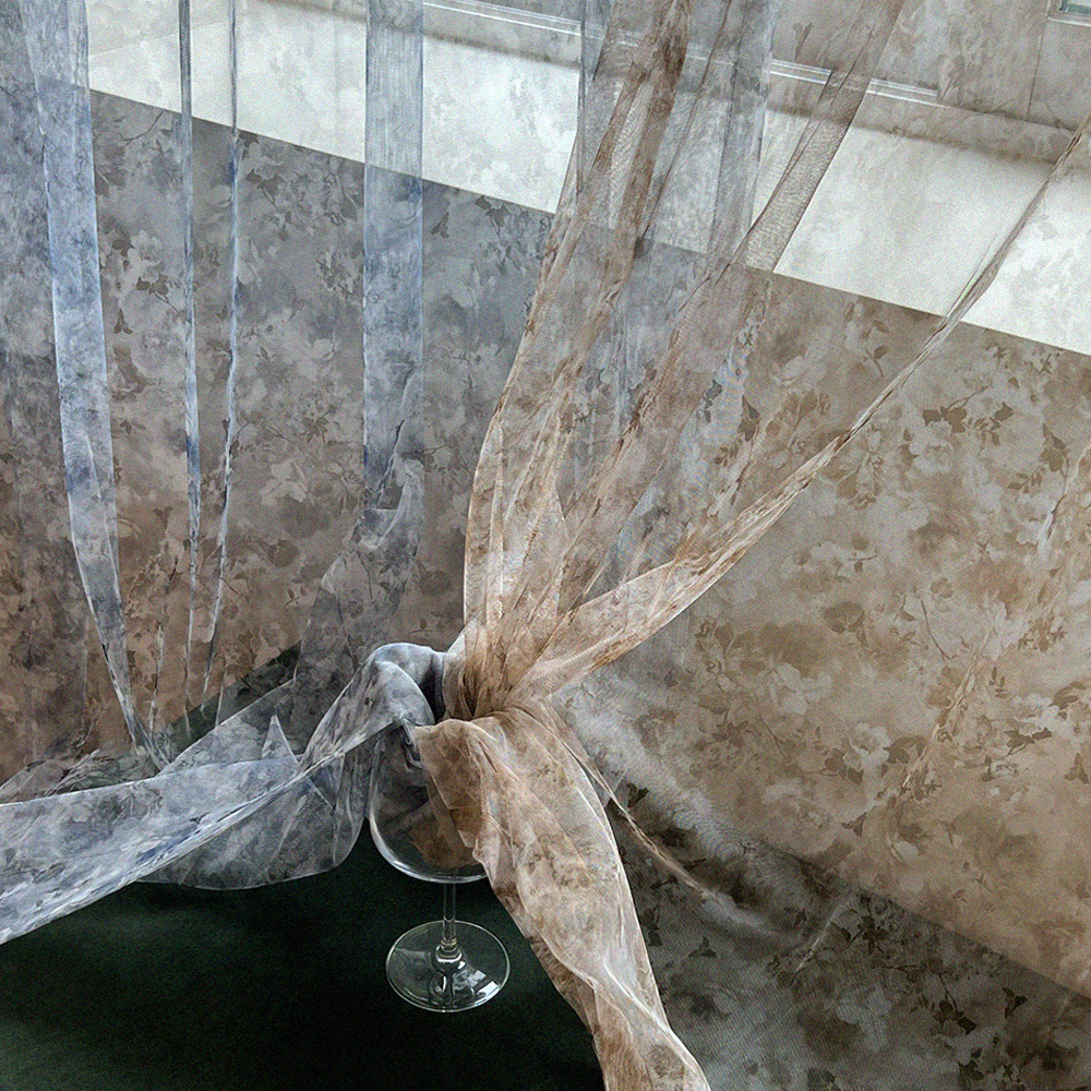 수 플라워 망사 커튼 속커튼