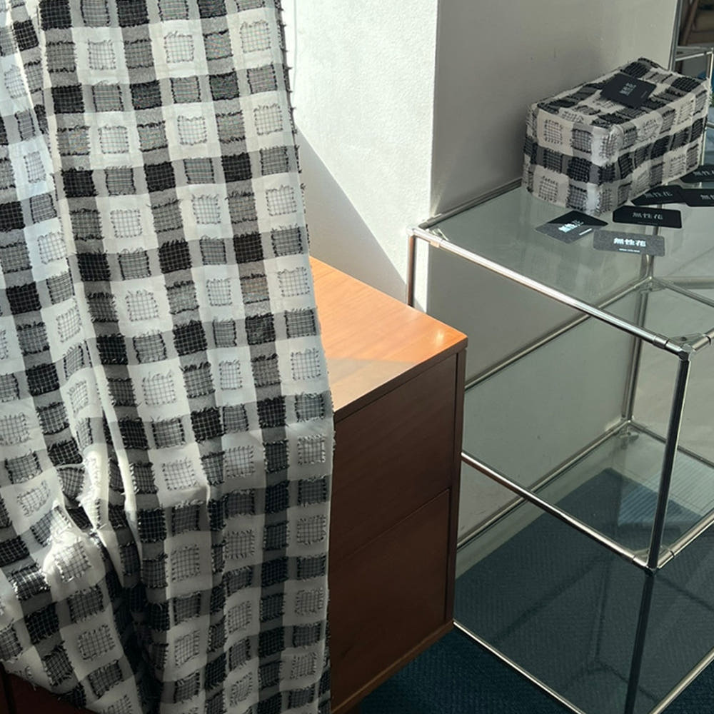 beggar 미드센츄리 모던 체크 커튼