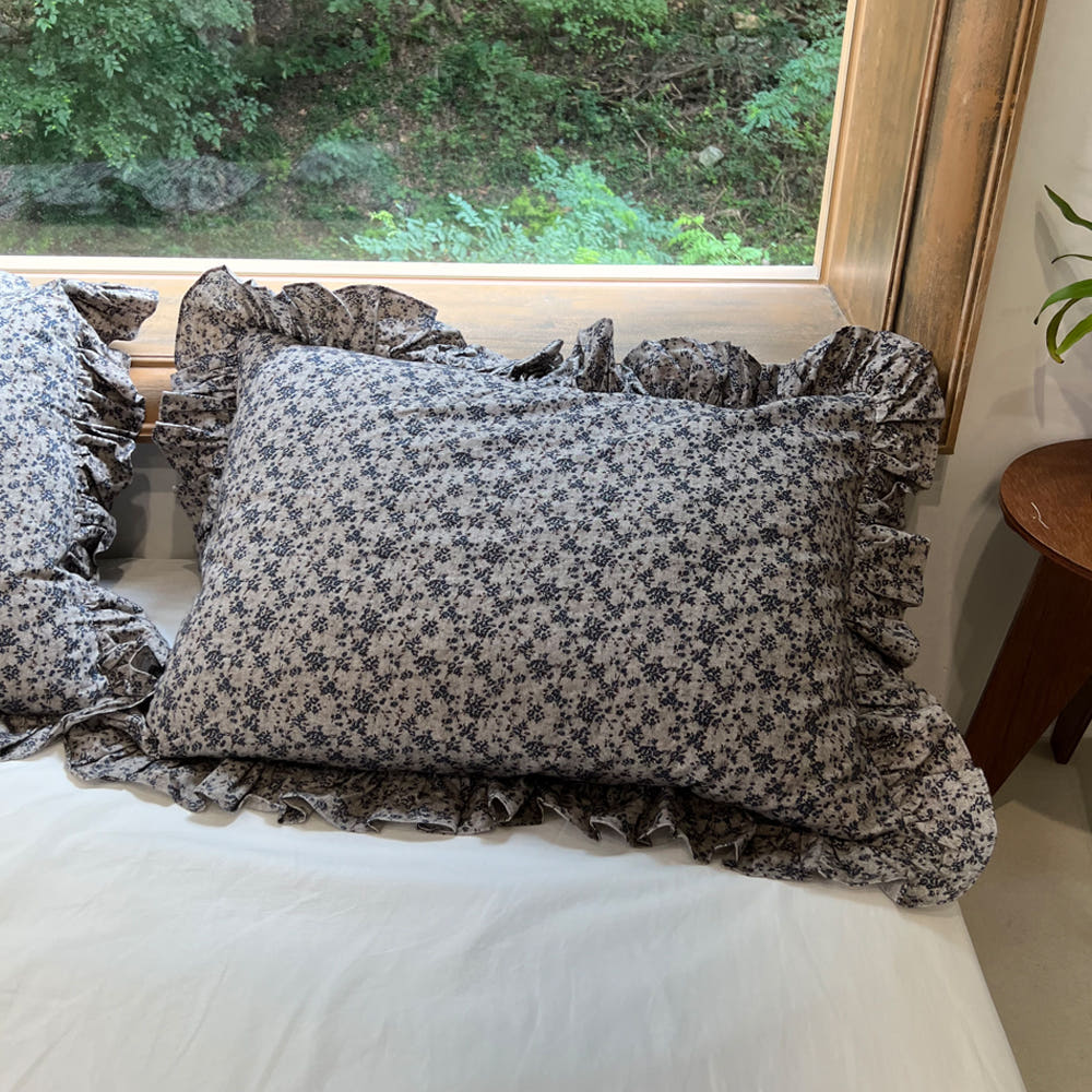 블루이즈더웜 빈티지 프릴 베개커버