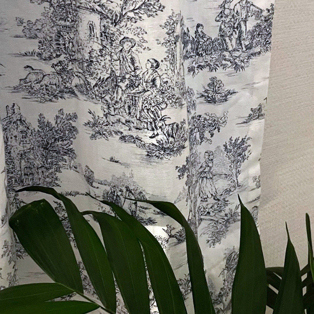 션 명화 빈티지 린넨 커튼